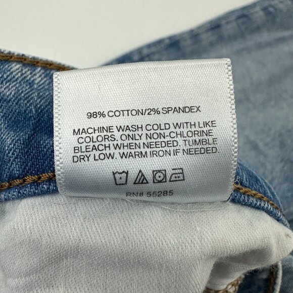 Express Curvy Mom Super High Rise Distressed Raw Hem Women's size 4 Blue Jeans - Picture 4 of 5